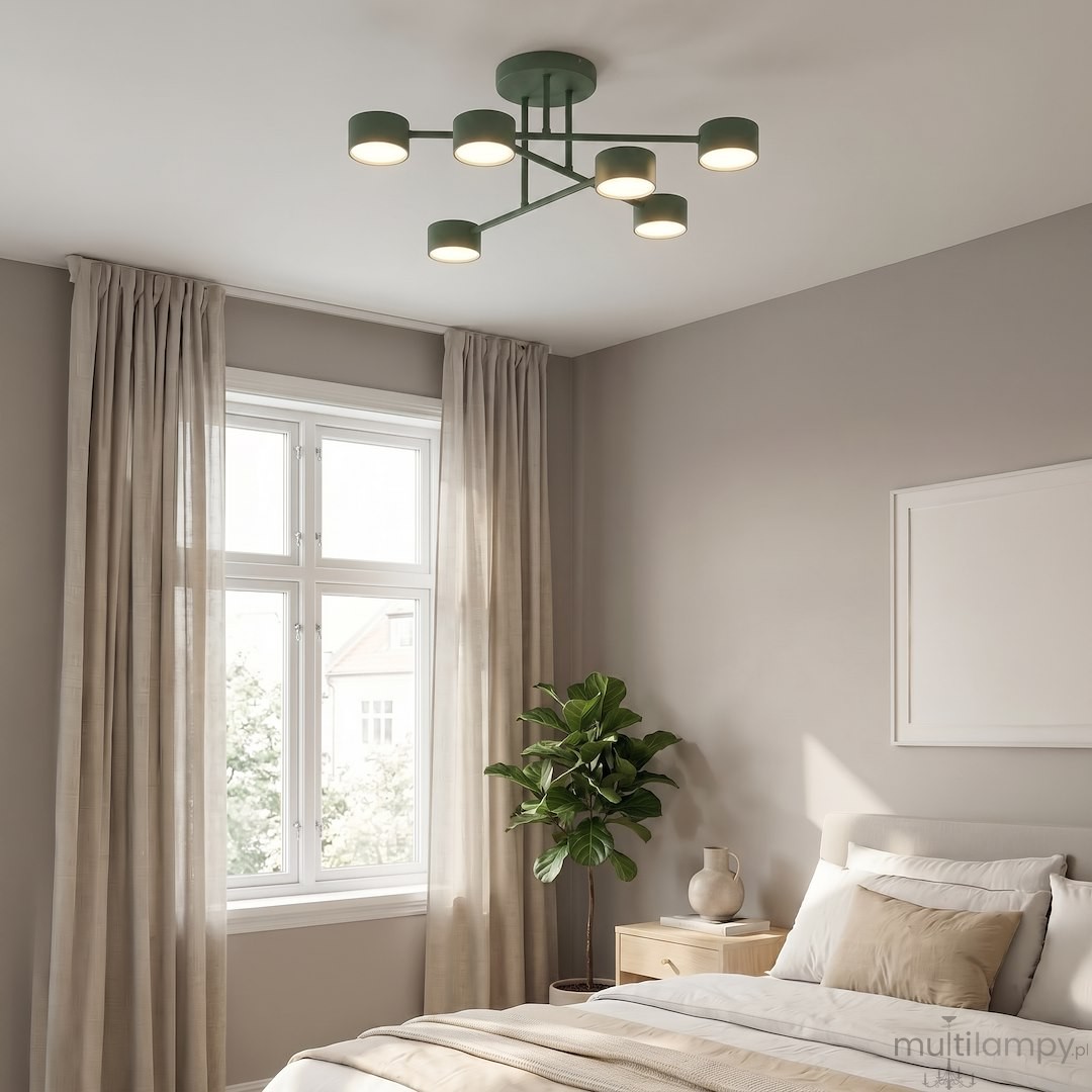 Halo lampa sufitowa 6xGX53 zielona oliwka 1841/6