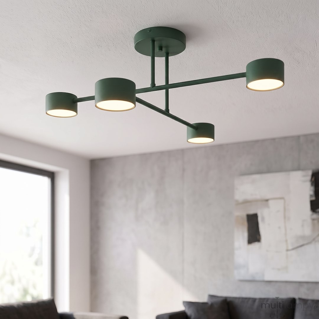Halo lampa sufitowa 4xGX53 zielona oliwka 1841/4