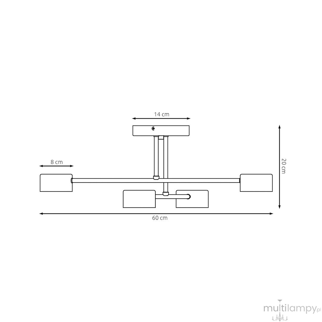 Halo lampa sufitowa 4xGX53 zielona oliwka 1841/4