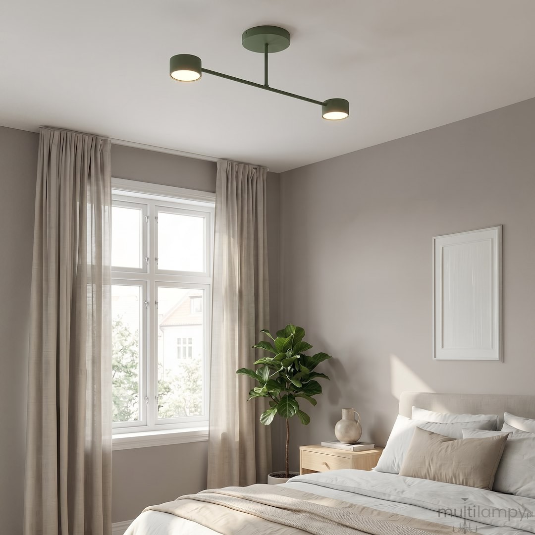 Halo lampa sufitowa 2xGX53 zielona oliwka 1841/2