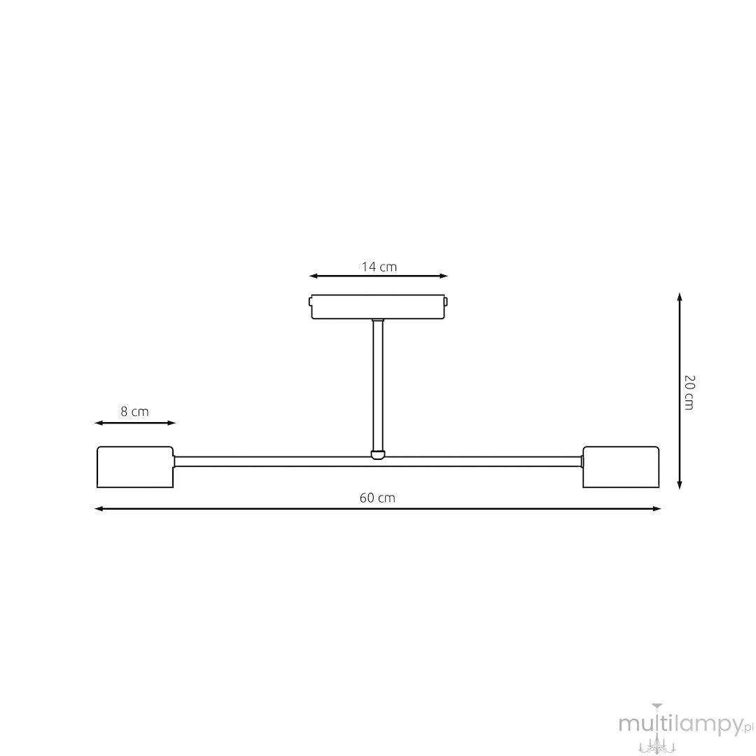 Halo lampa sufitowa 2xGX53 koral 1840/2