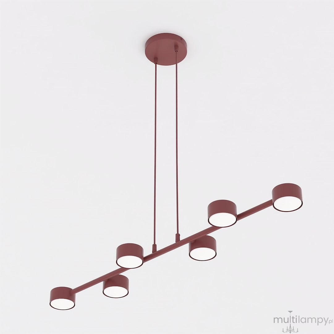 Megara lampa wisząca 6xGX53 burgund 1706/6