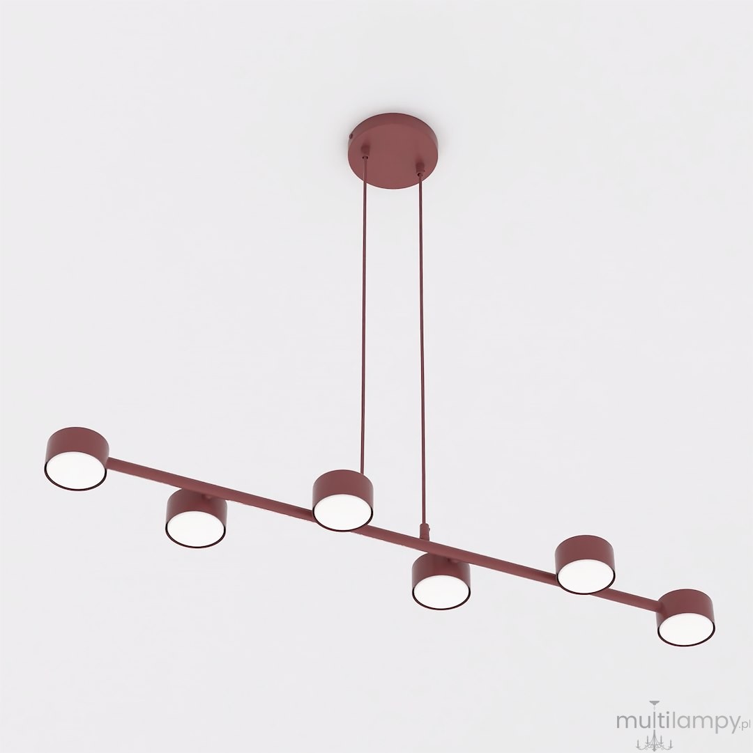 Megara lampa wisząca 6xGX53 burgund 1706/6