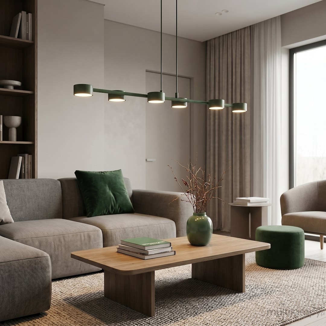 Megara lampa wisząca 6xGX53 zielona oliwka 1844/6