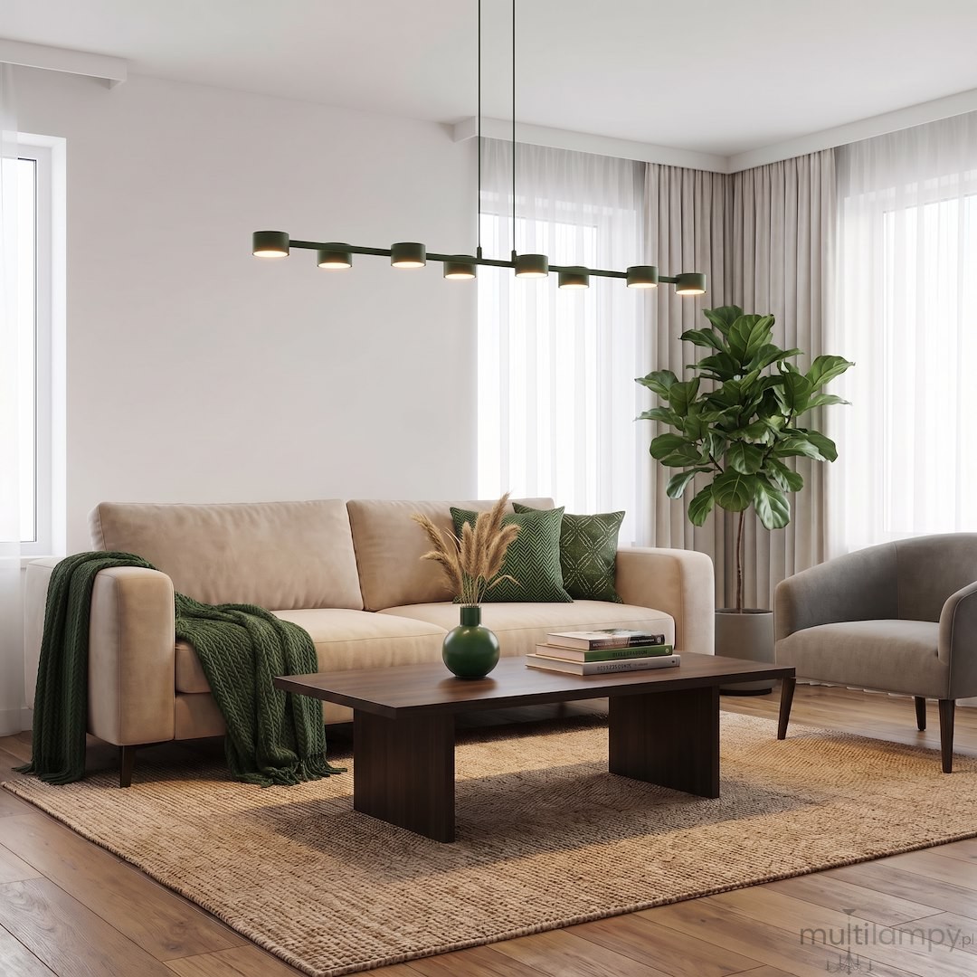 Megara lampa wisząca 8xGX53 zielona oliwka 1844/8