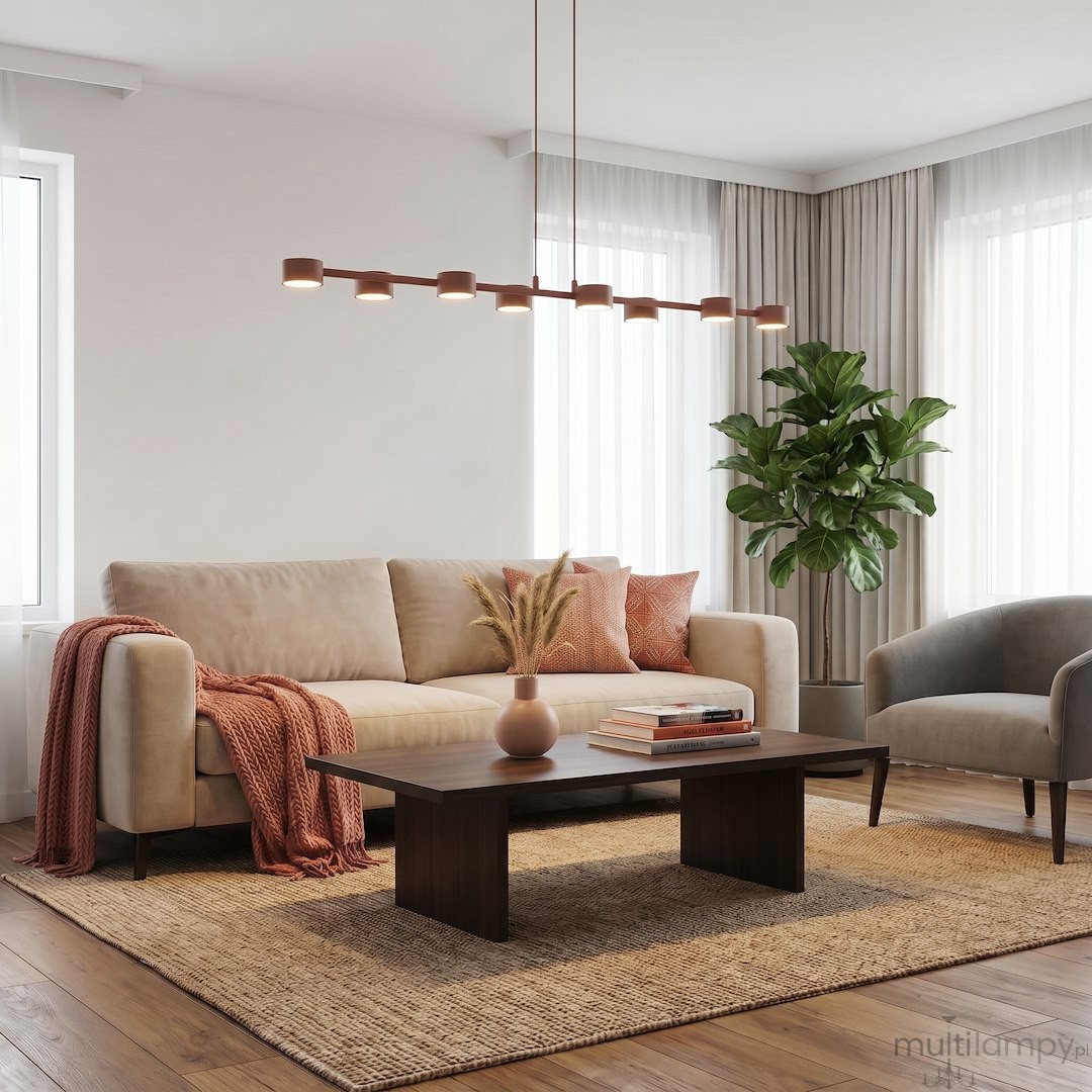 Megara lampa wisząca 8xGX53 koral 1843/8