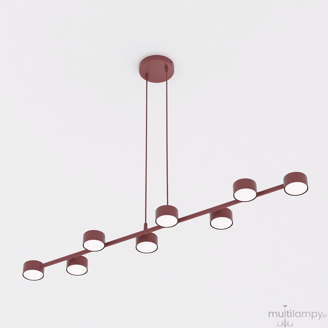 Megara lampa wisząca 8xGX53 burgund 1706/8