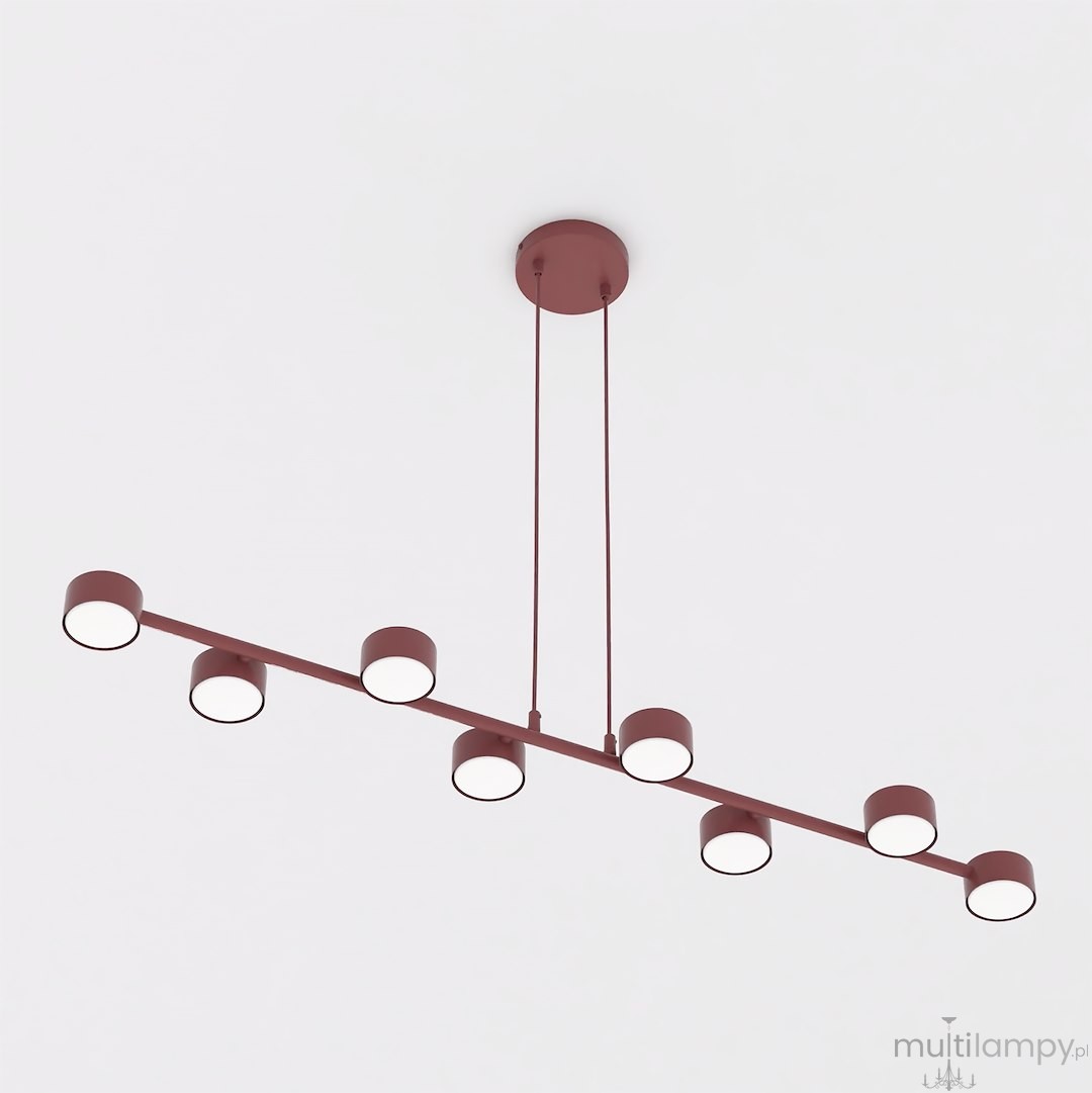 Megara lampa wisząca 8xGX53 burgund 1706/8