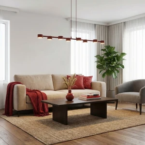 Megara lampa wisząca 8xGX53 burgund 1706/8