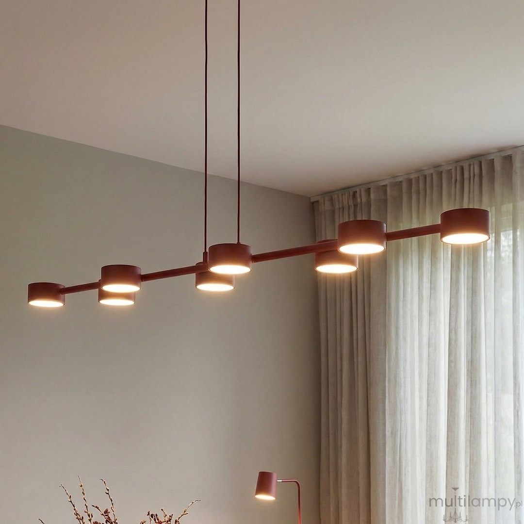Megara lampa wisząca 8xGX53 burgund 1706/8