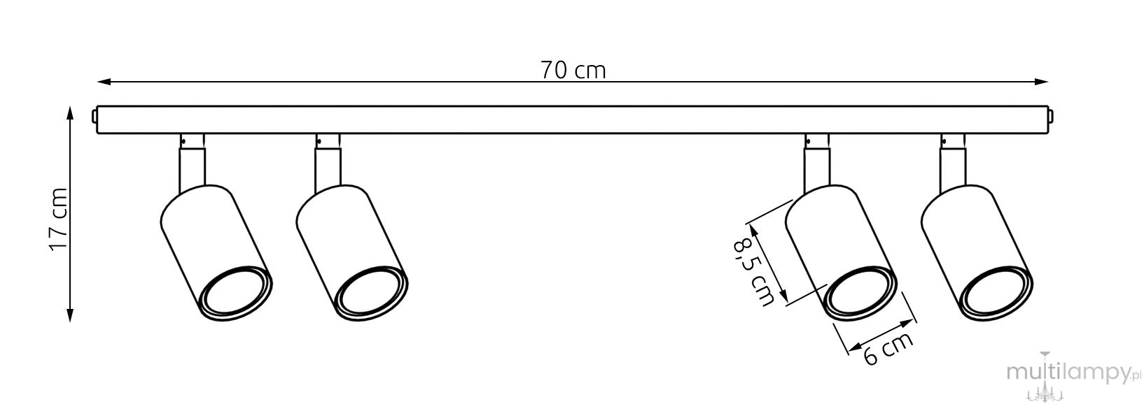 Flash lampa sufitowa (spot) 4xGU10 koral 1837/4