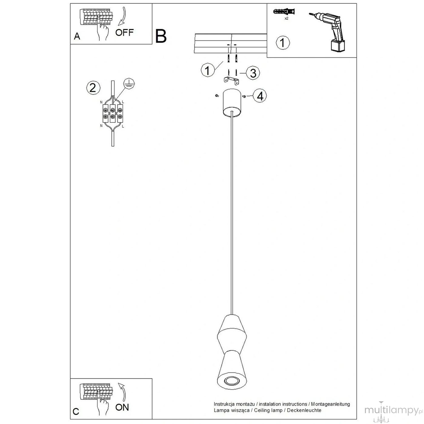 Kubbe lampa wisząca GU10 czarna jasne drewno SL.2027