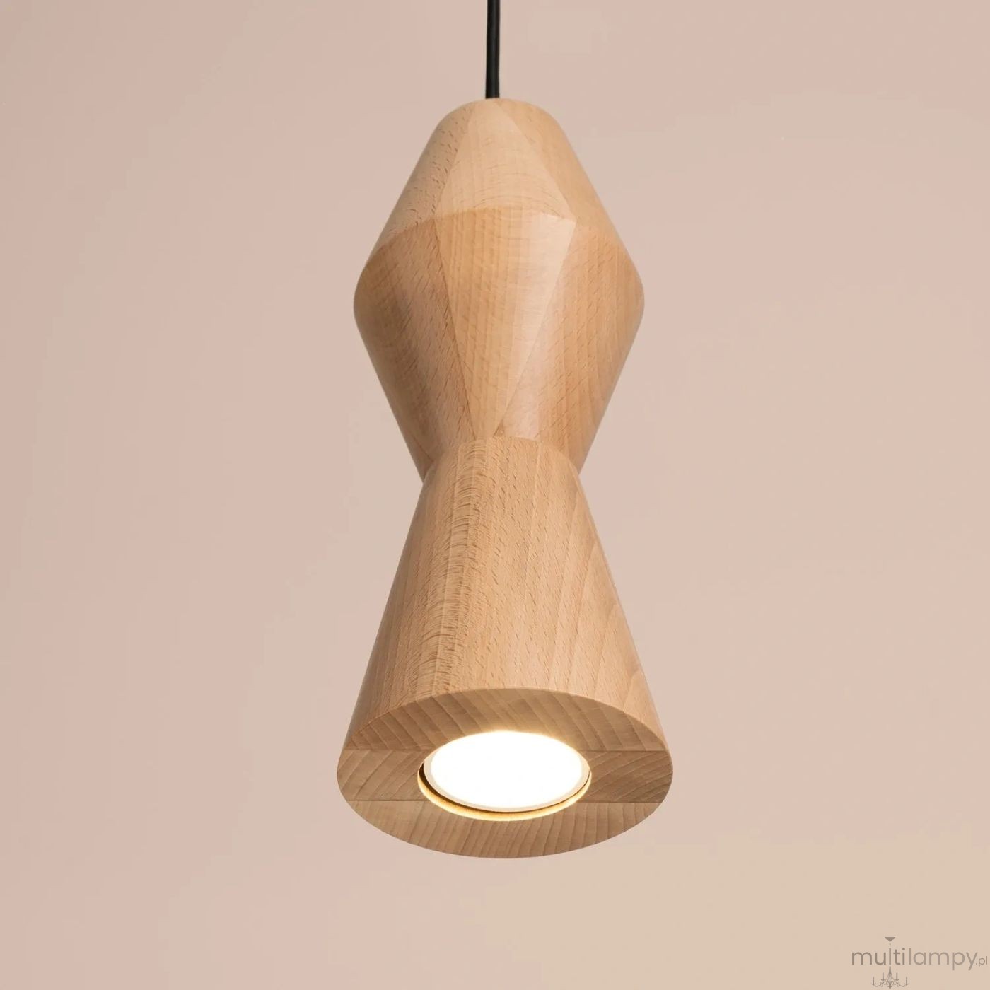 Kubbe lampa wisząca GU10 czarna jasne drewno SL.2027