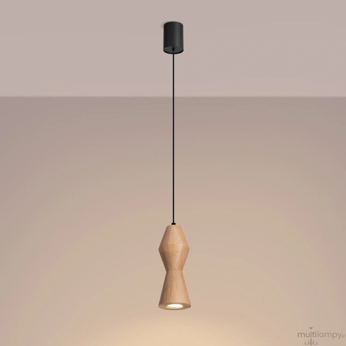 Kubbe lampa wisząca GU10 czarna jasne drewno SL.2027