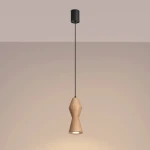 Kubbe lampa wisząca GU10 czarna jasne drewno SL.2027
