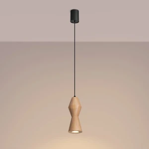 Kubbe lampa wisząca GU10 czarna jasne drewno SL.2027