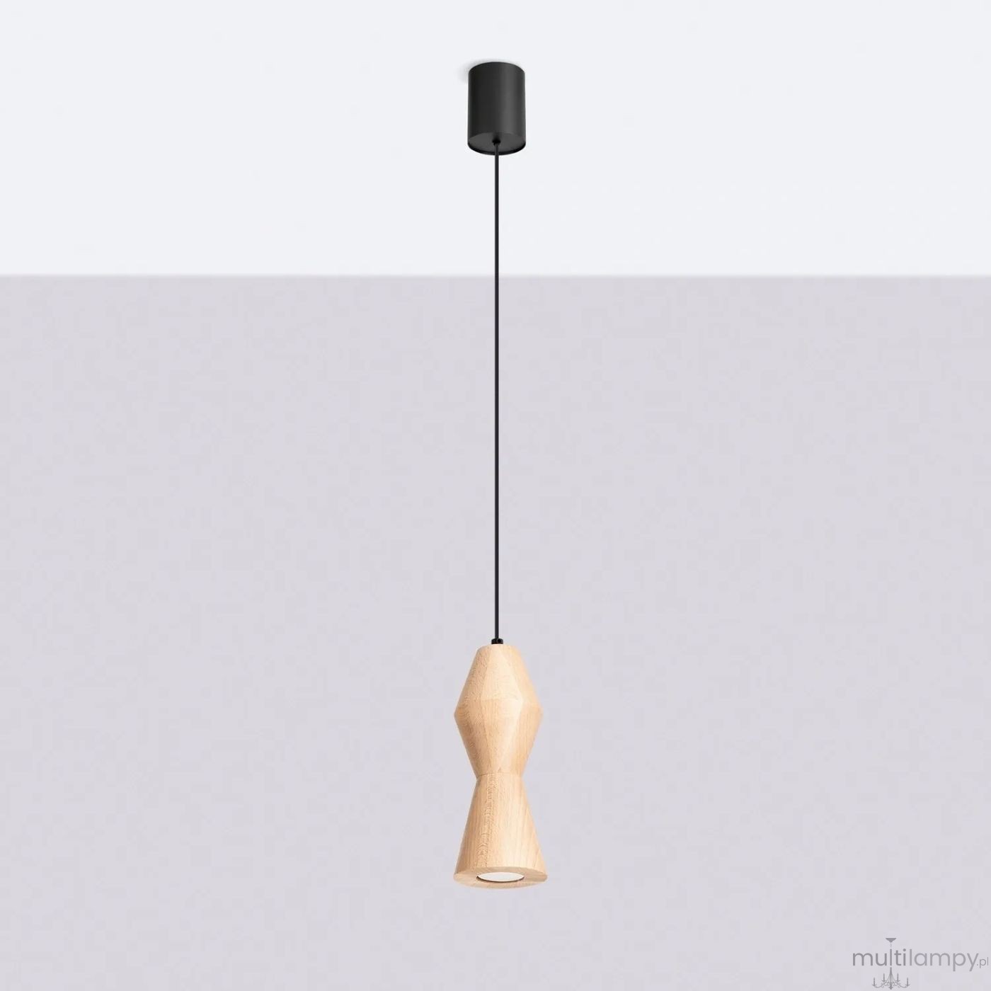 Kubbe lampa wisząca GU10 czarna jasne drewno SL.2027