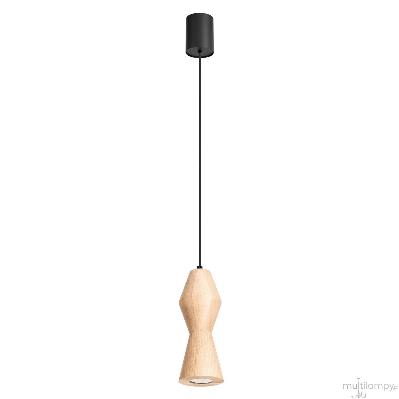 Kubbe lampa wisząca GU10 czarna jasne drewno SL.2027