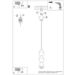 Kubbe lampa wisząca GU10 czarna jasne drewno SL.2028