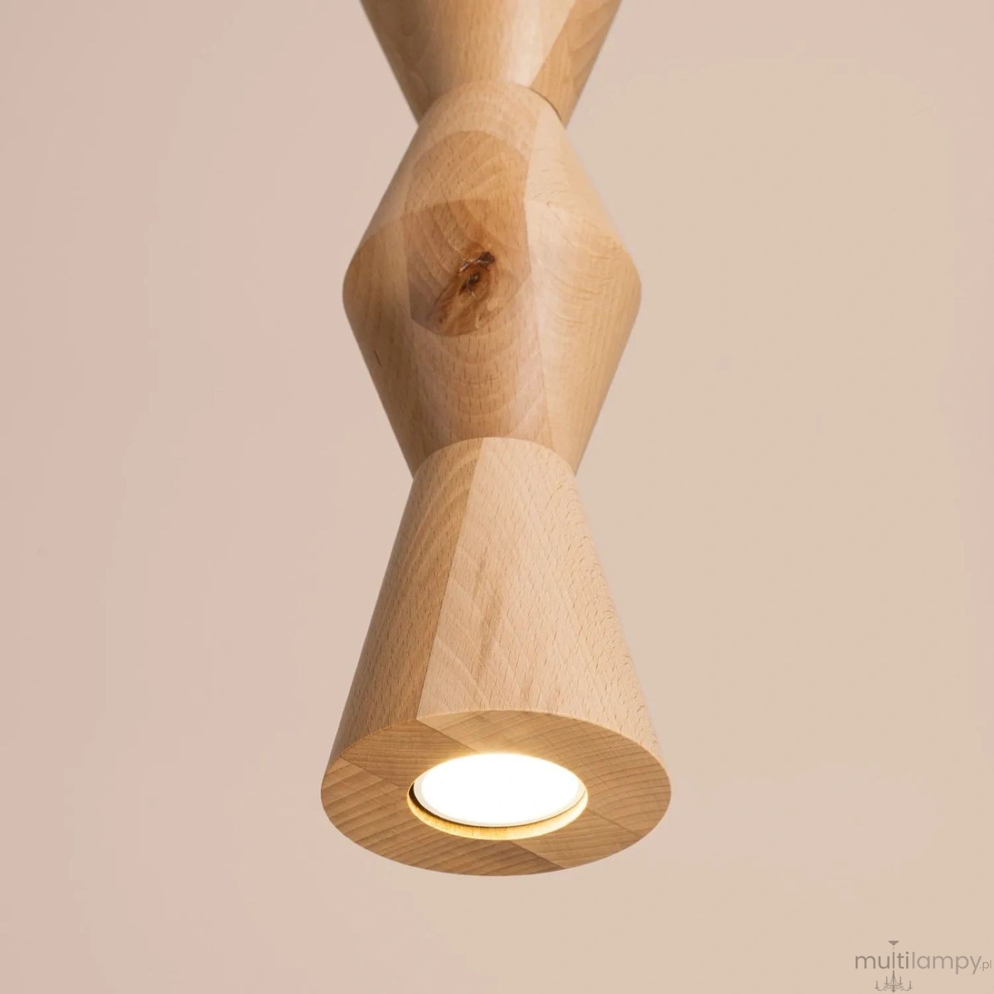 Kubbe lampa wisząca GU10 czarna jasne drewno SL.2028