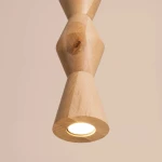 Kubbe lampa wisząca GU10 czarna jasne drewno SL.2028