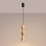Kubbe lampa wisząca GU10 czarna jasne drewno SL.2028