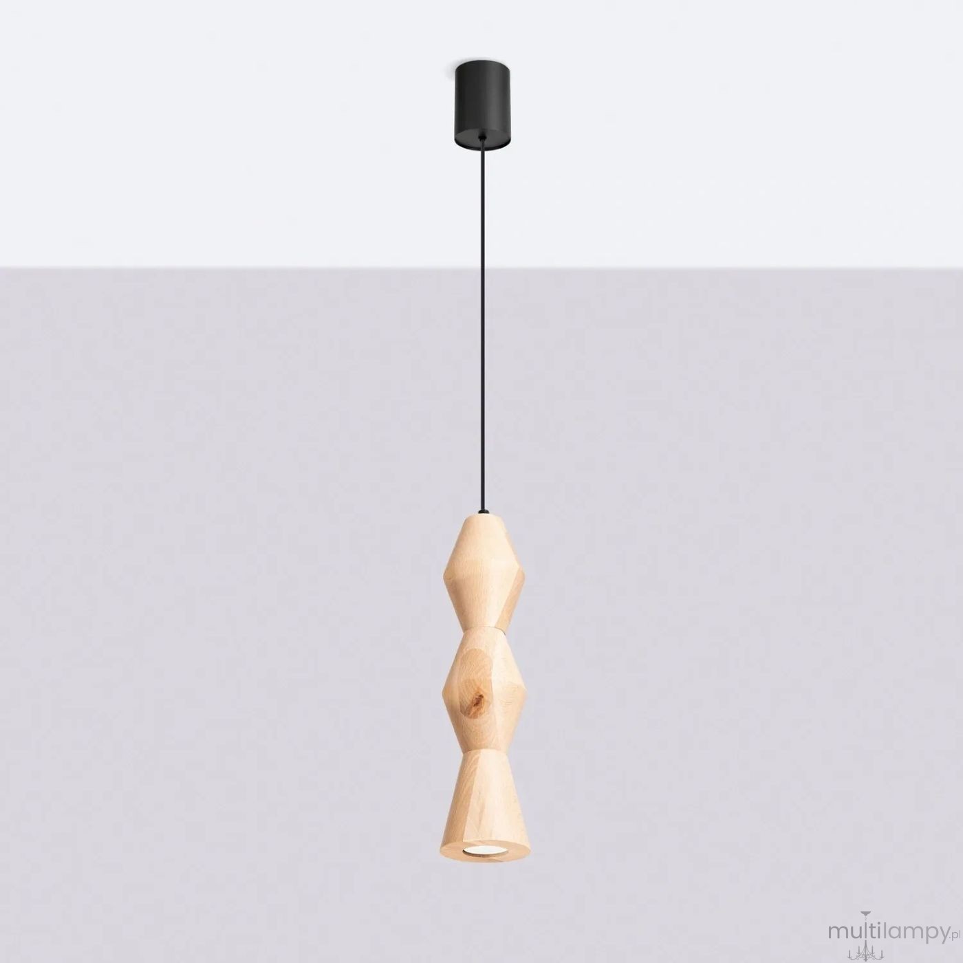 Kubbe lampa wisząca GU10 czarna jasne drewno SL.2028