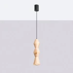 Kubbe lampa wisząca GU10 czarna jasne drewno SL.2028