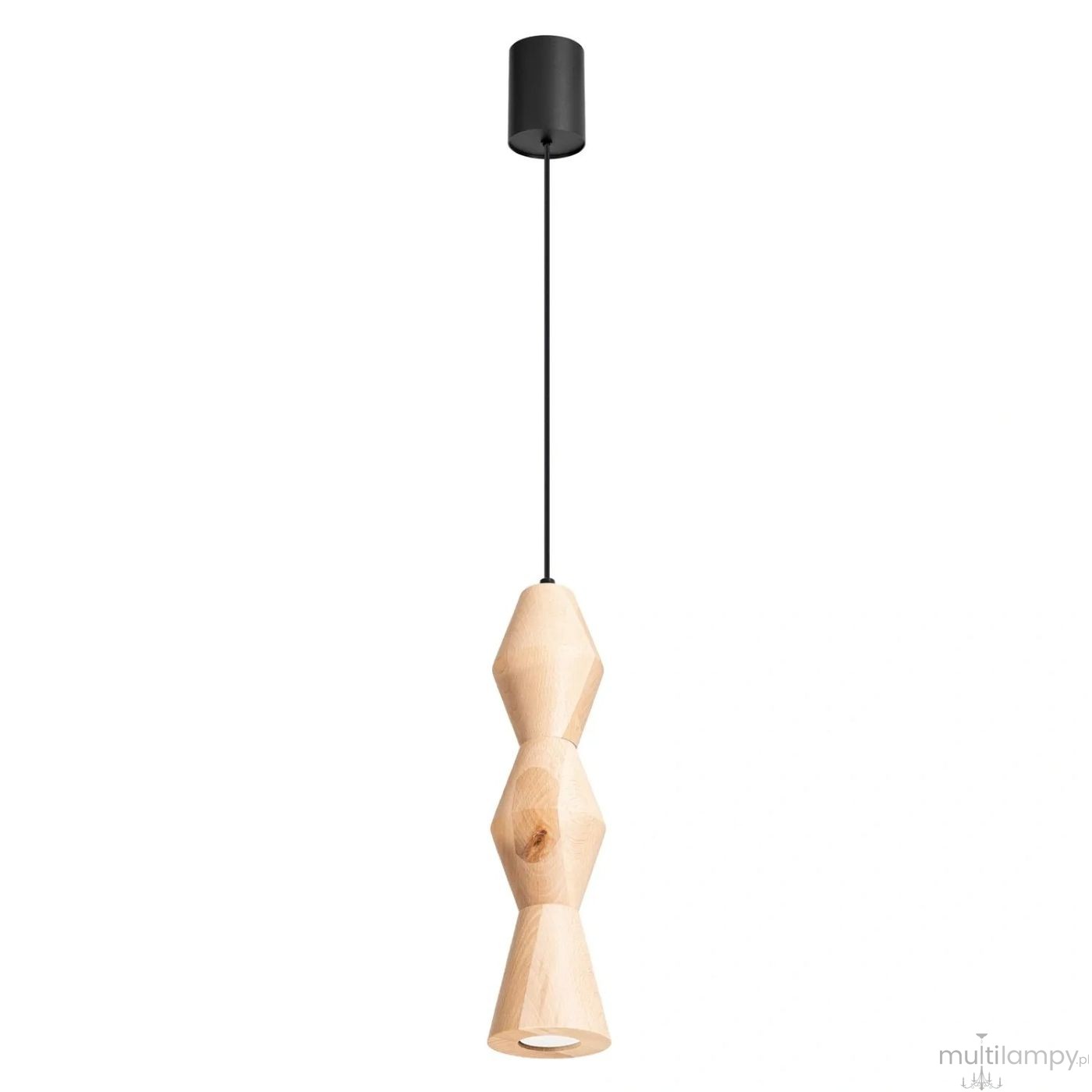 Kubbe lampa wisząca GU10 czarna jasne drewno SL.2028