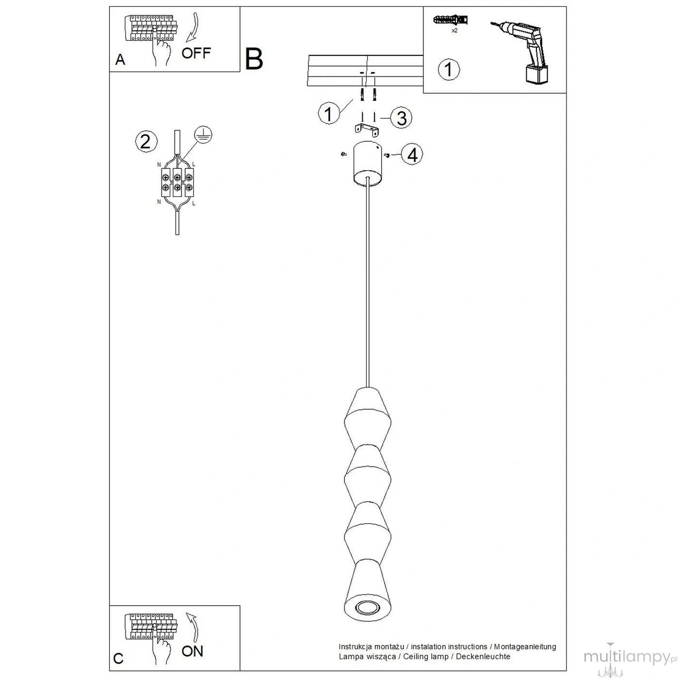 Kubbe lampa wisząca GU10 czarna jasne drewno SL.2029