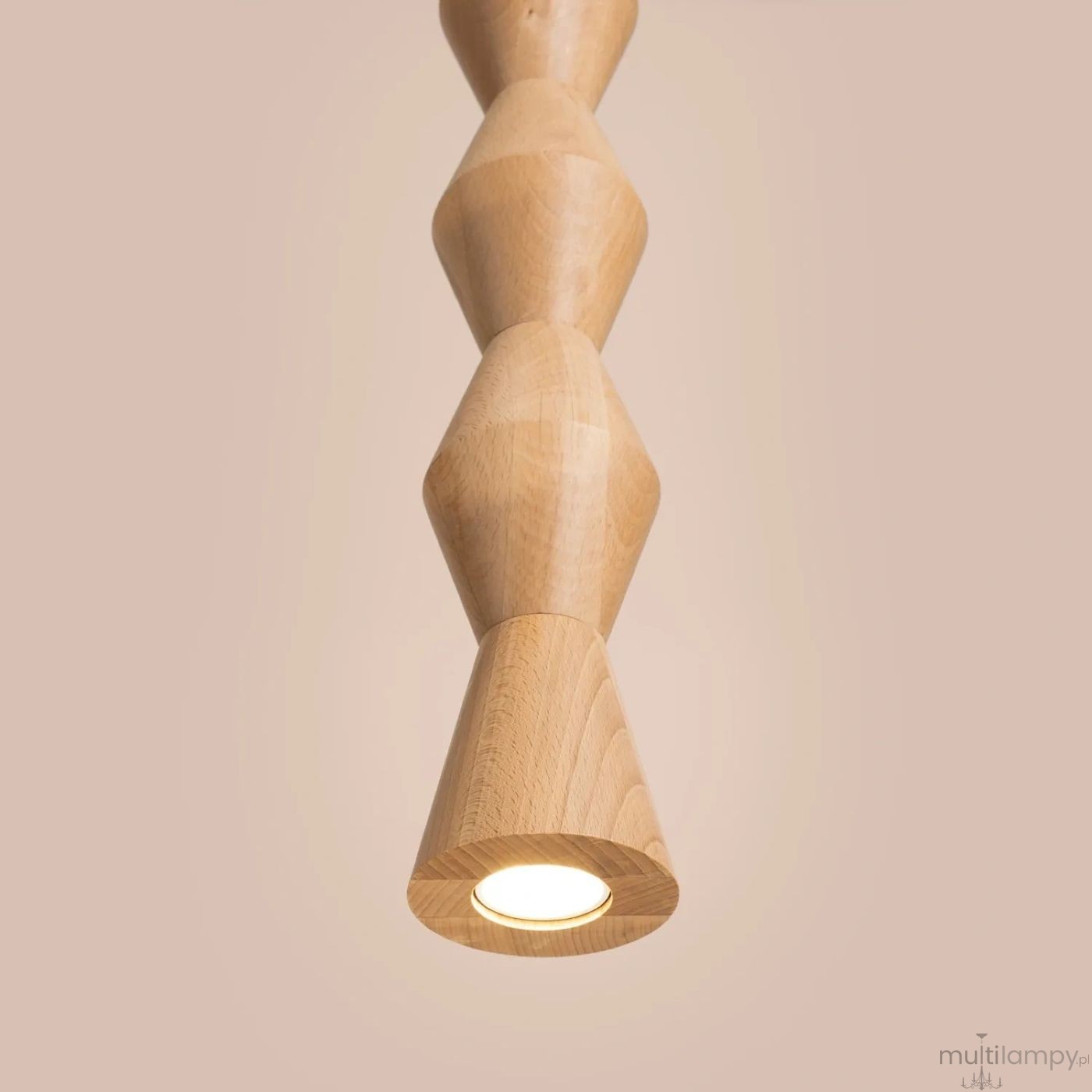 Kubbe lampa wisząca GU10 czarna jasne drewno SL.2029