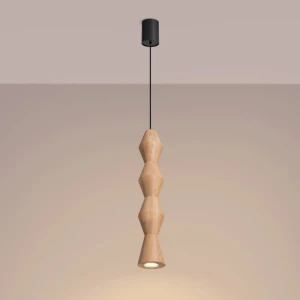 Kubbe lampa wisząca GU10 czarna jasne drewno SL.2029