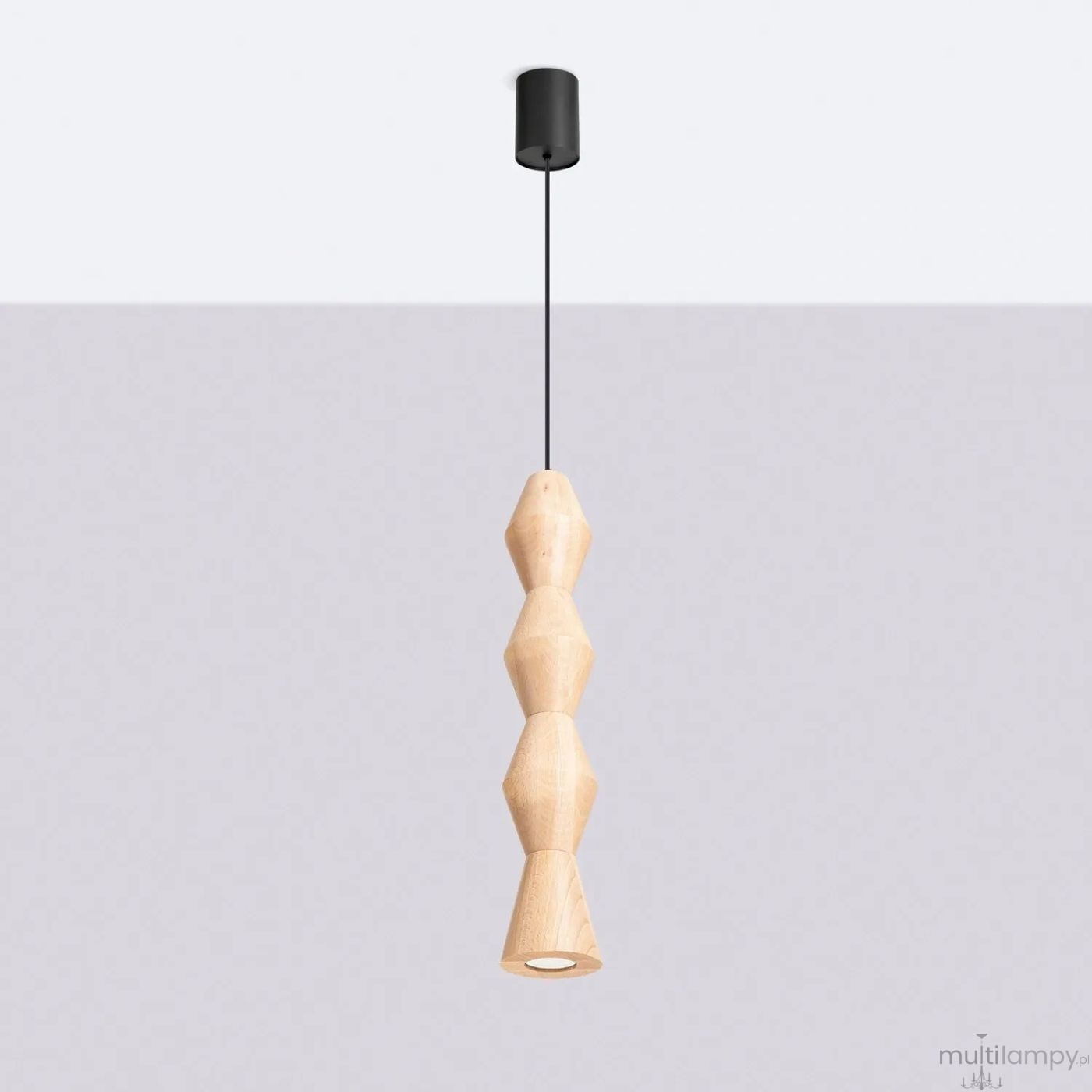 Kubbe lampa wisząca GU10 czarna jasne drewno SL.2029