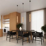 Kubbe lampa wisząca GU10 czarna jasne drewno SL.2029