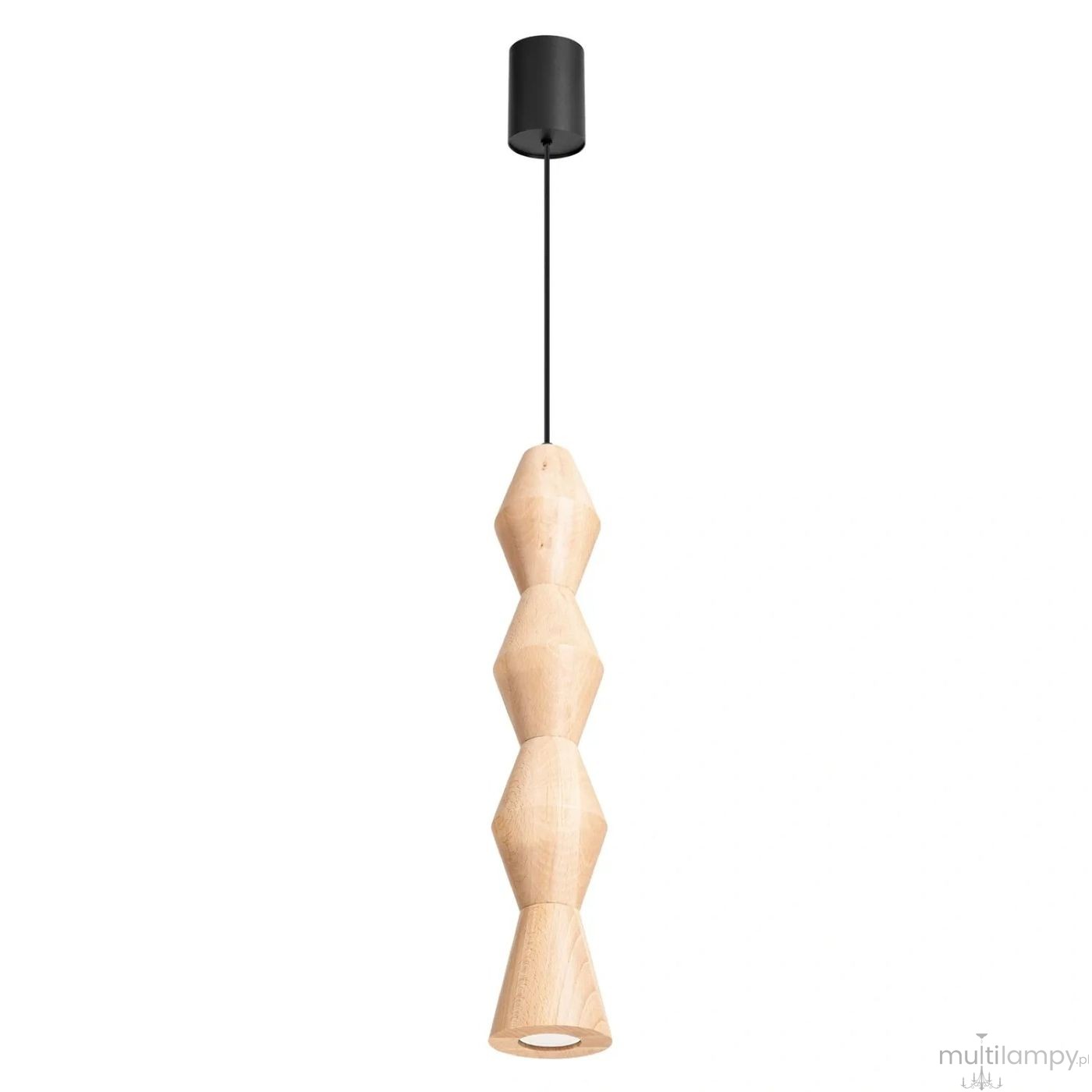 Kubbe lampa wisząca GU10 czarna jasne drewno SL.2029