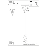 Kubbe lampa wisząca GU10 czarna jasne drewno SL.2030