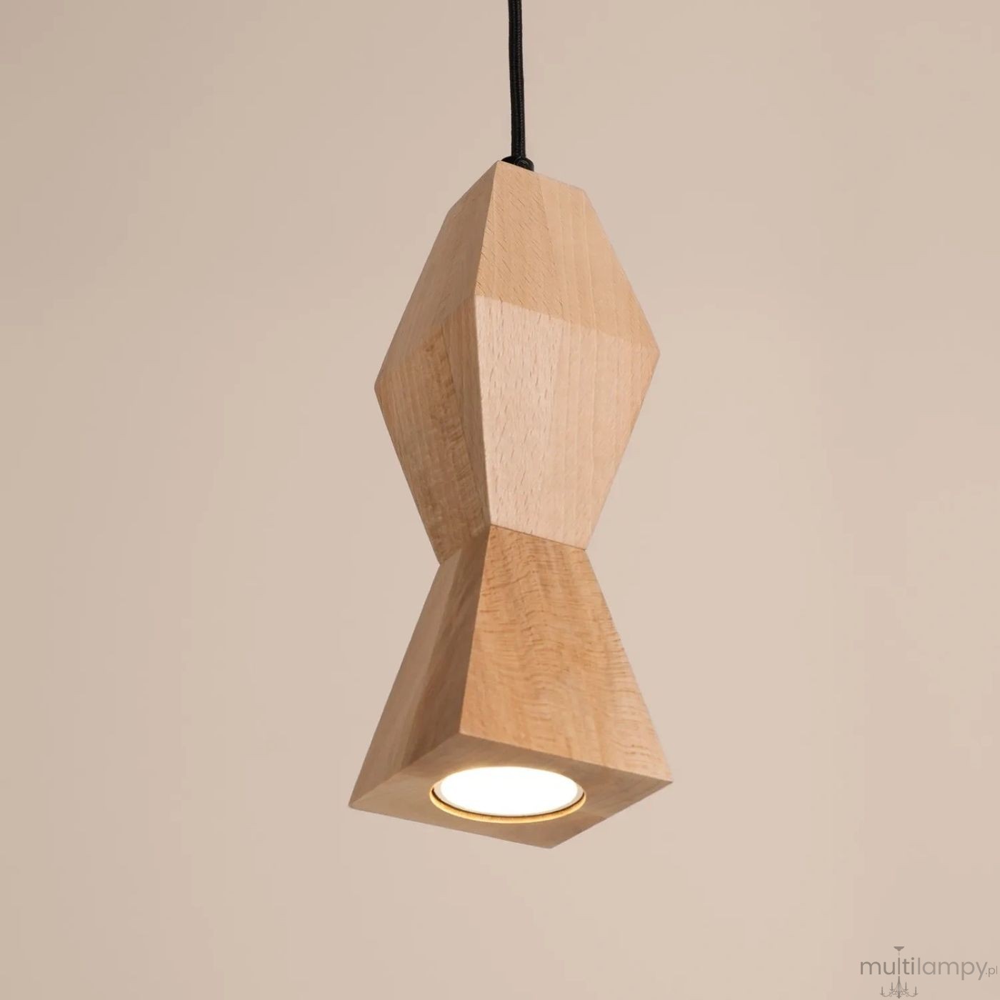 Kubbe lampa wisząca GU10 czarna jasne drewno SL.2030
