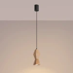 Kubbe lampa wisząca GU10 czarna jasne drewno SL.2030