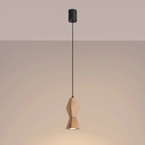 Kubbe lampa wisząca GU10 czarna jasne drewno SL.2030