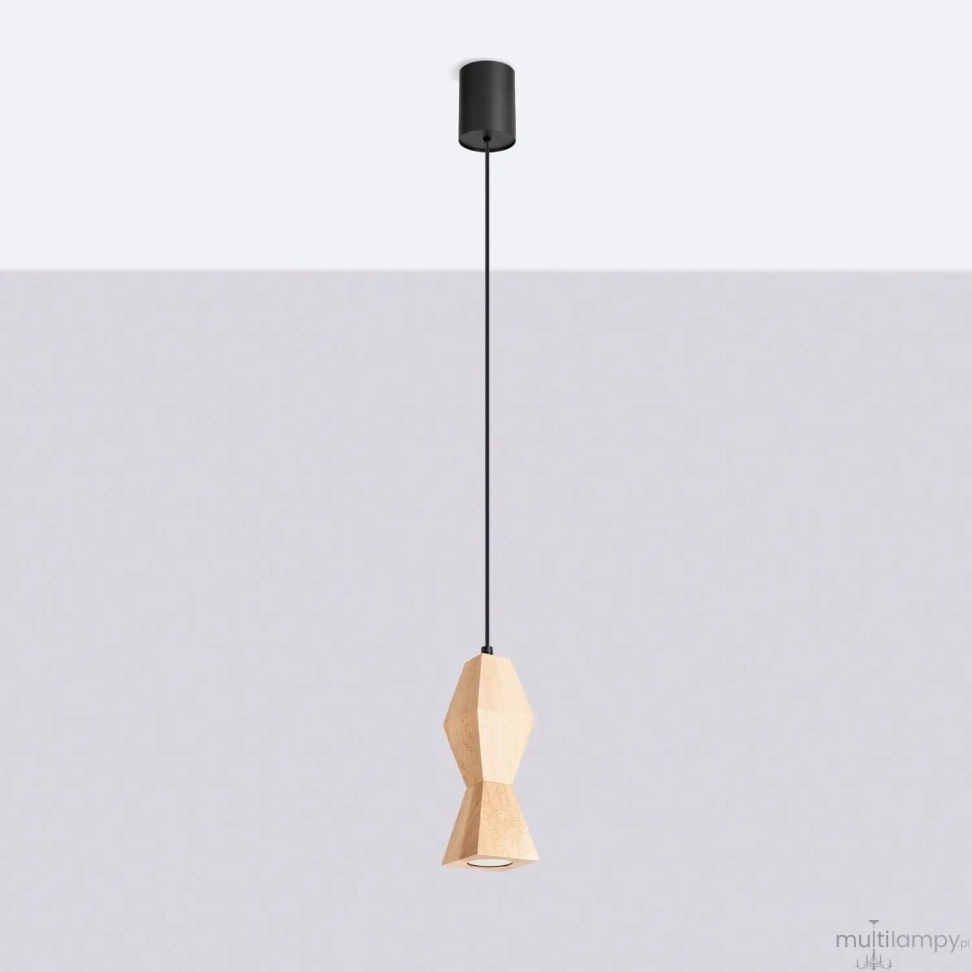 Kubbe lampa wisząca GU10 czarna jasne drewno SL.2030