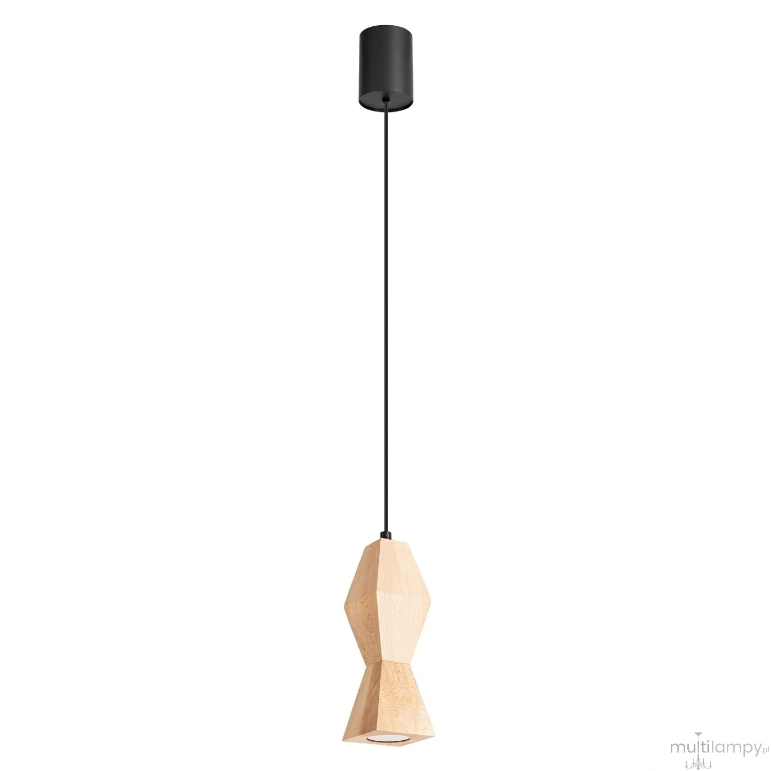 Kubbe lampa wisząca GU10 czarna jasne drewno SL.2030