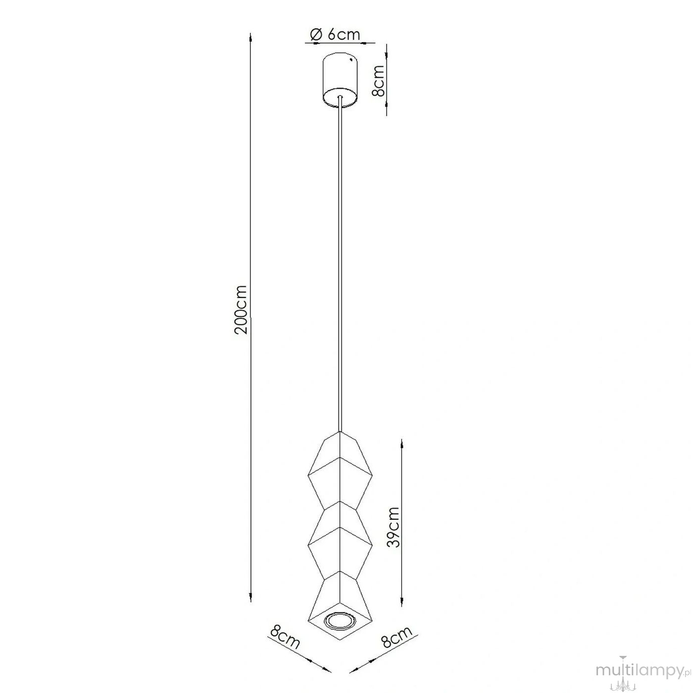 Kubbe lampa wisząca GU10 czarna jasne drewno SL.2031