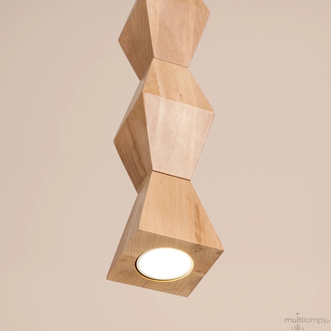 Kubbe lampa wisząca GU10 czarna jasne drewno SL.2031