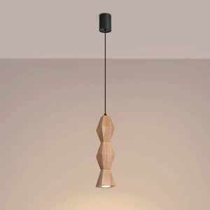 Kubbe lampa wisząca GU10 czarna jasne drewno SL.2031