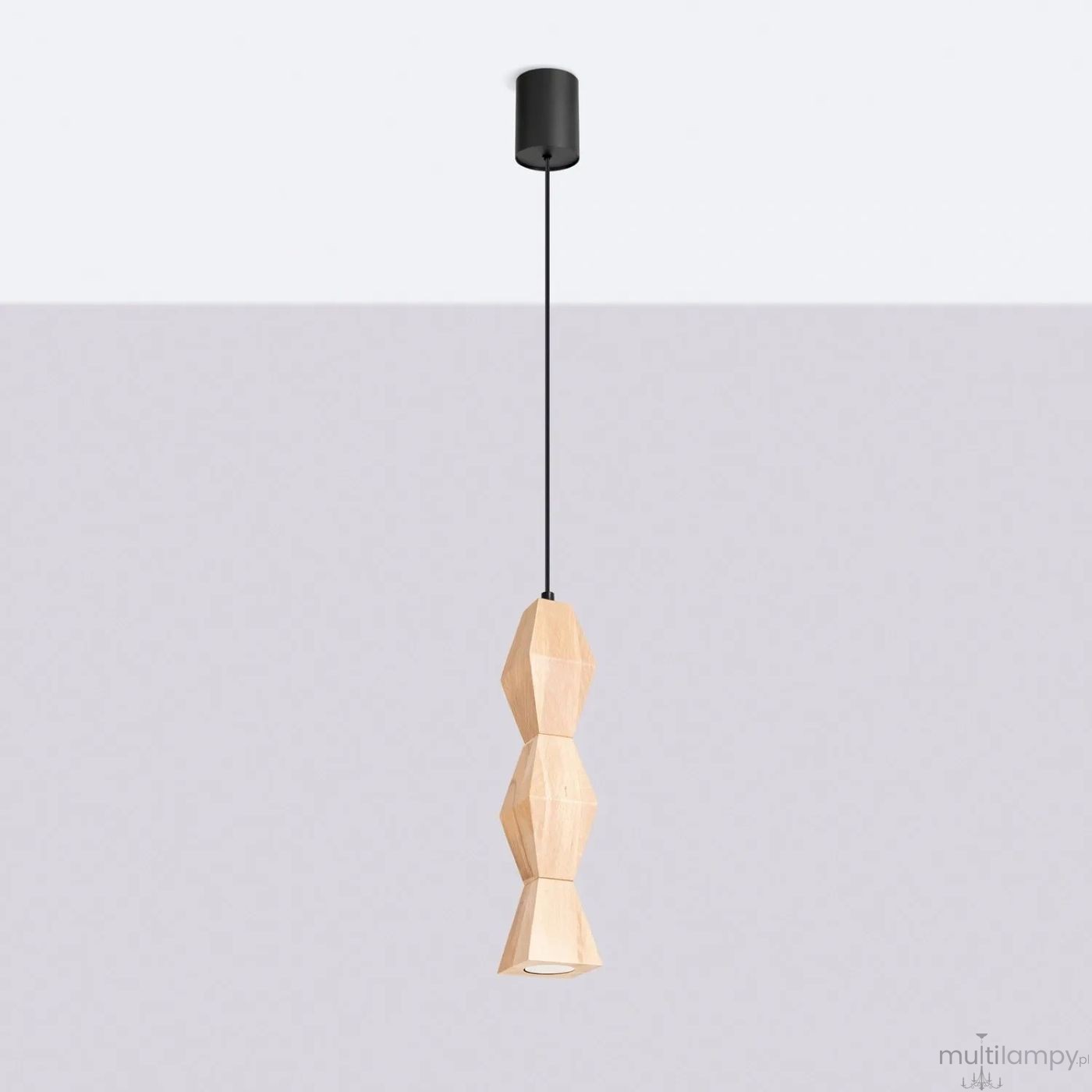 Kubbe lampa wisząca GU10 czarna jasne drewno SL.2031