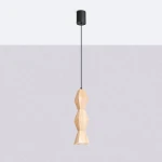 Kubbe lampa wisząca GU10 czarna jasne drewno SL.2031
