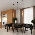 Kubbe lampa wisząca GU10 czarna jasne drewno SL.2031