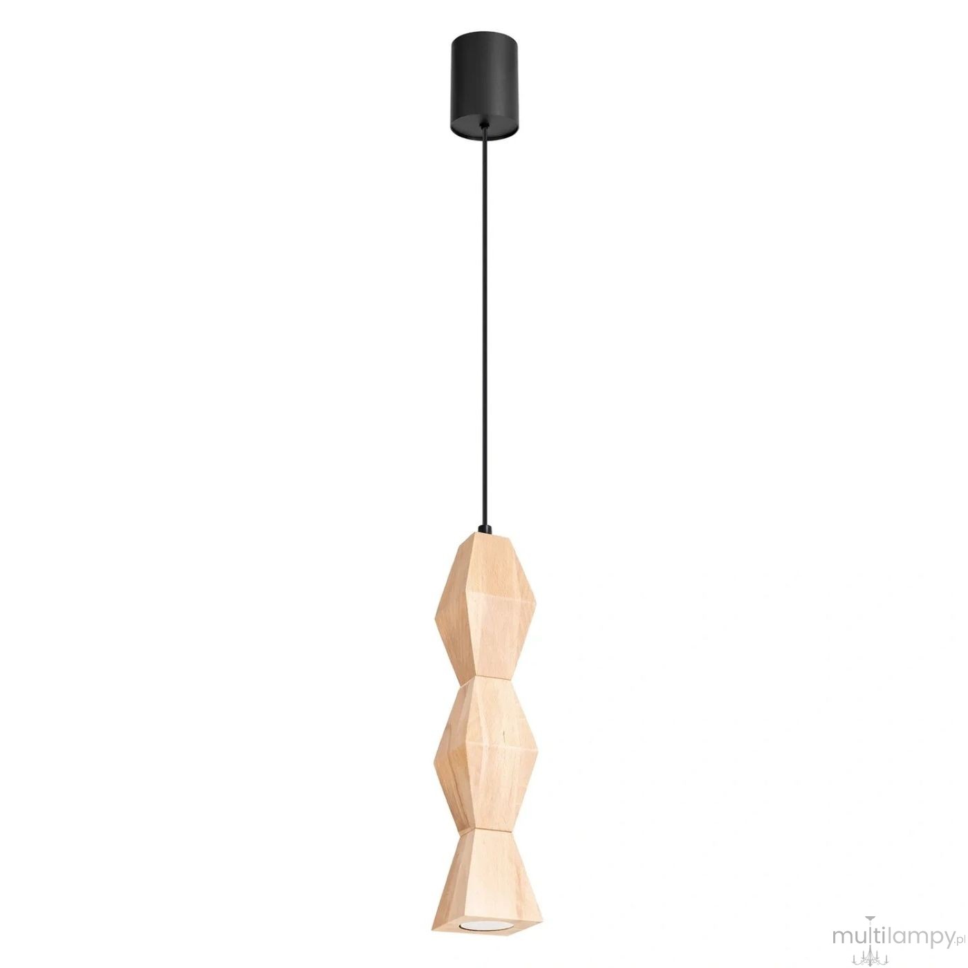 Kubbe lampa wisząca GU10 czarna jasne drewno SL.2031