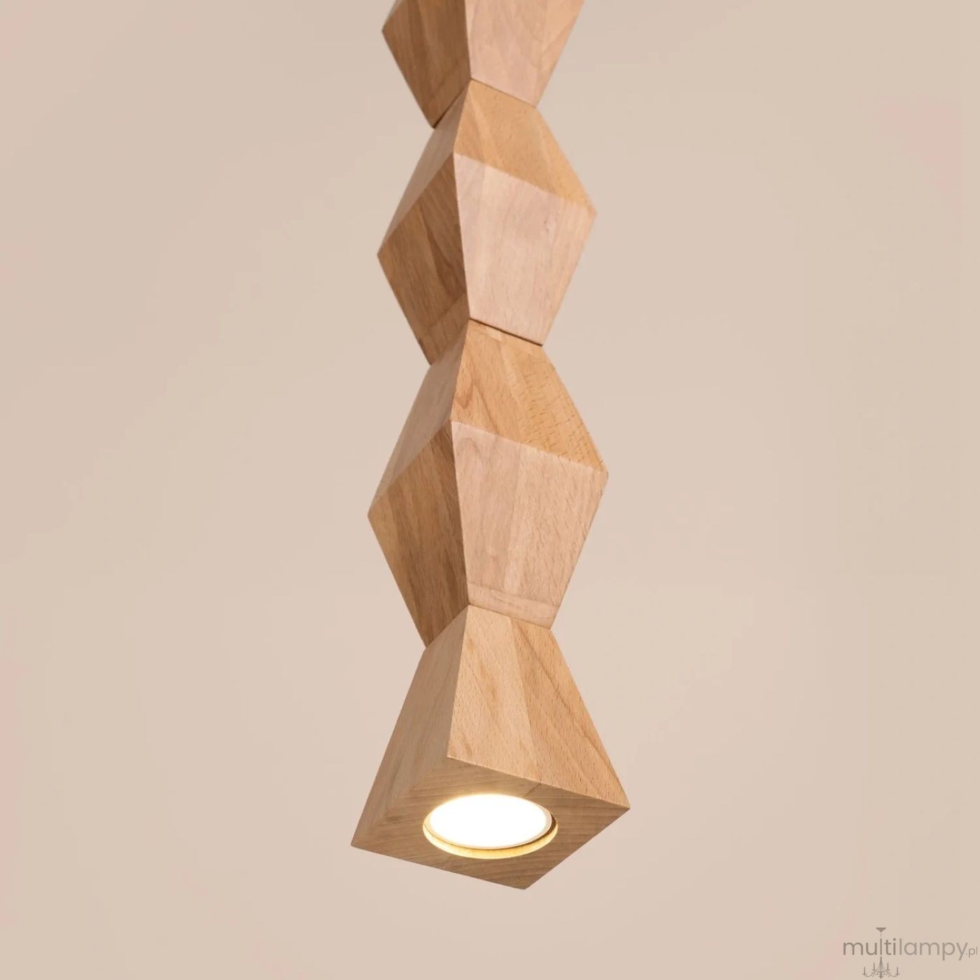 Kubbe lampa wisząca GU10 czarna jasne drewno SL.2032