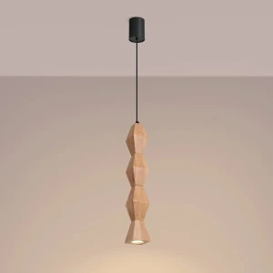 Kubbe lampa wisząca GU10 czarna jasne drewno SL.2032